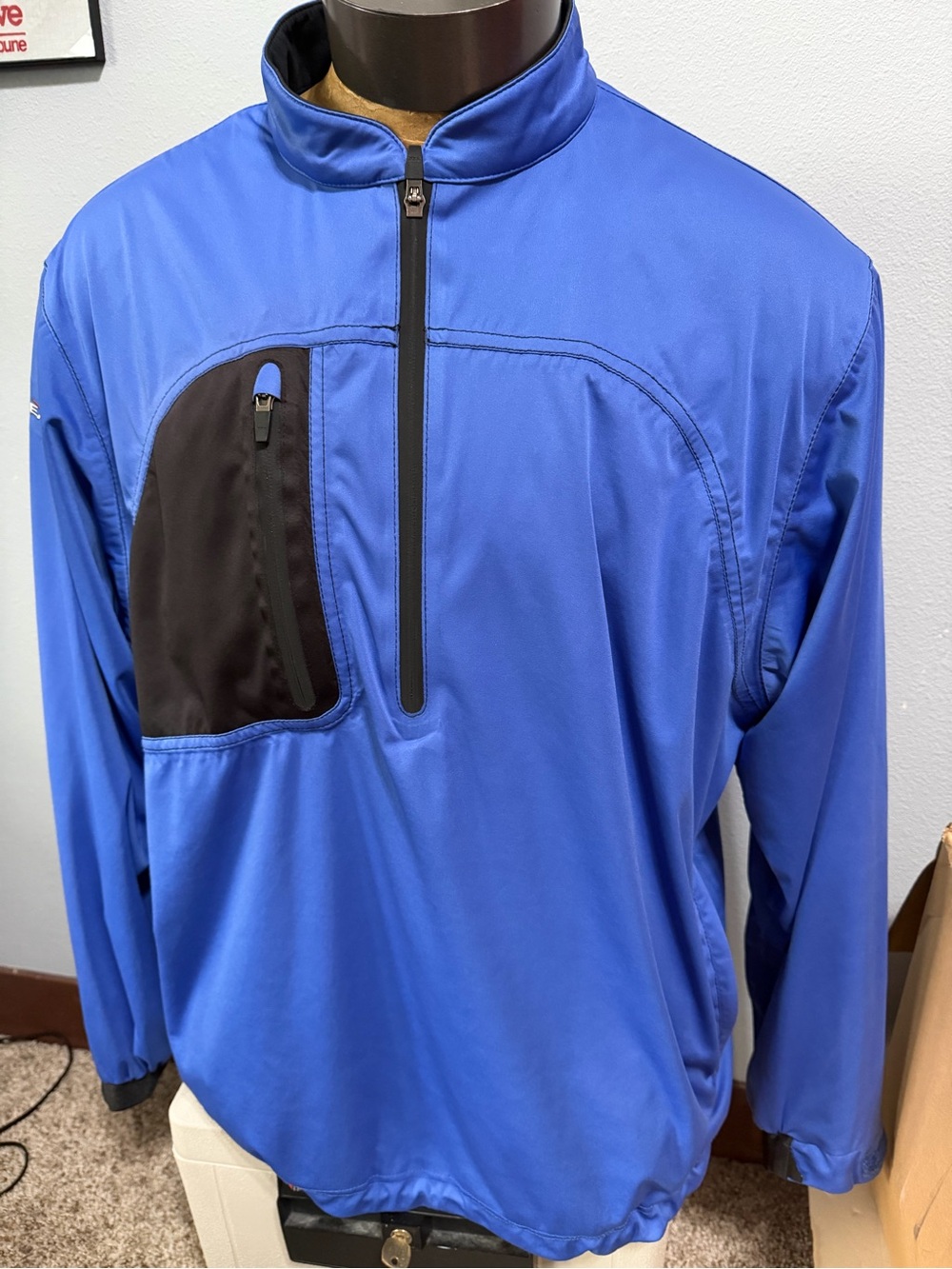 Sun Mountain Rainflex Men's XL Blue Half-Zip Windbreaker Jacket